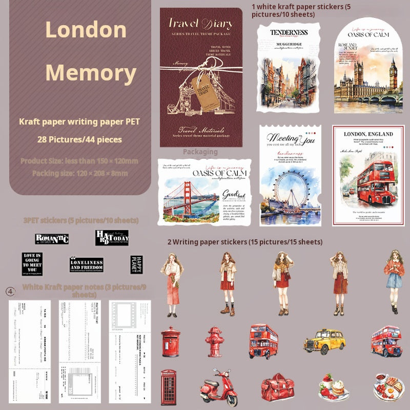 0506 Travel Diary Series paper -44Pcs each pack