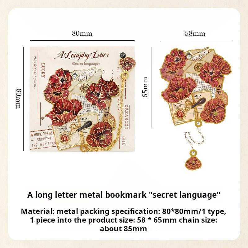 0728 Flower Metal Bookmark