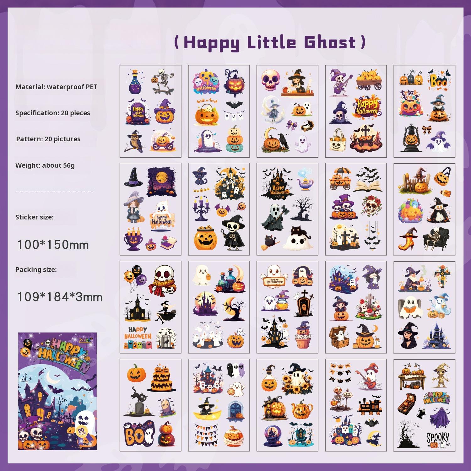 0808 Halloween Castle PET Sticker Book -20Pcs each pack