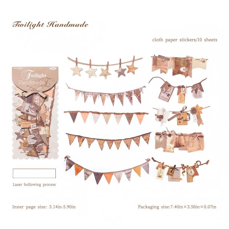 Handicraft party flags cardstock Sticker -10Pcs each pack