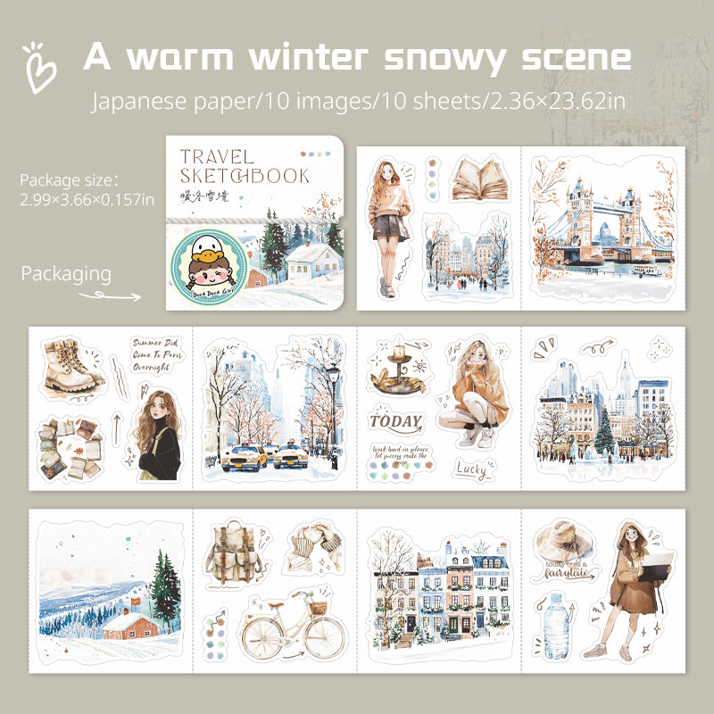 0503 Traveling Picture Book Series Washi Stickers -10Pcs each pack