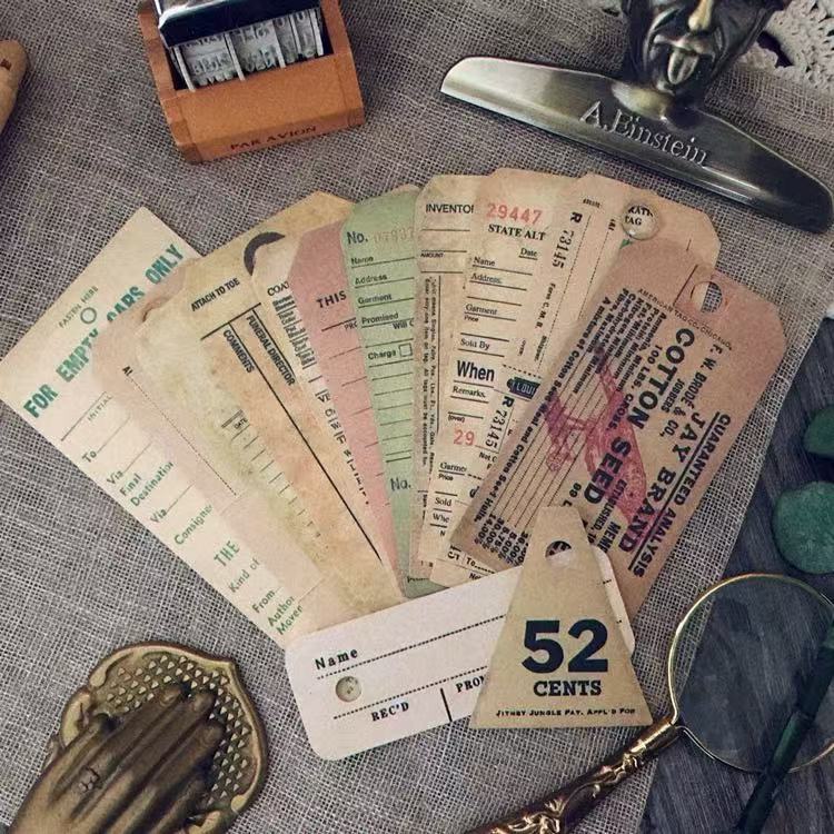 Vintage TAG Writing Paper Stickers -13Pcs each pack