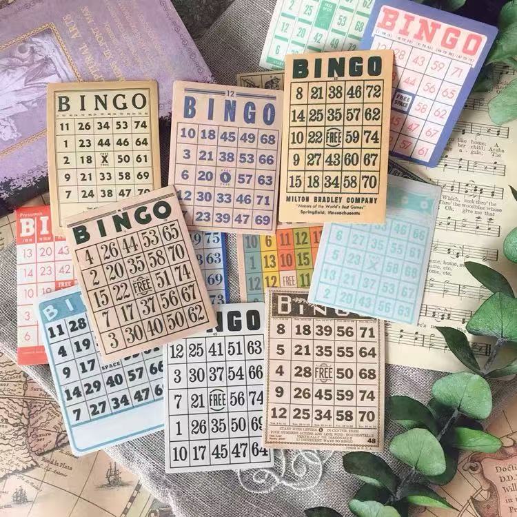 Vintage Bingo Travel solid Stickers -15Pcs each pack