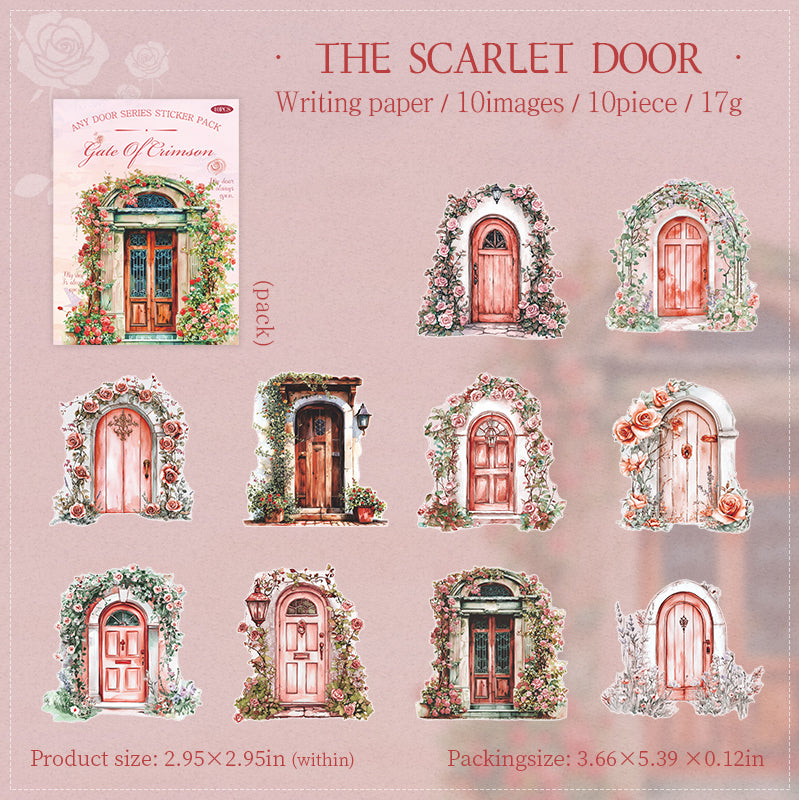 0329 Any door series cardstock Sticker -10Pcs each pack