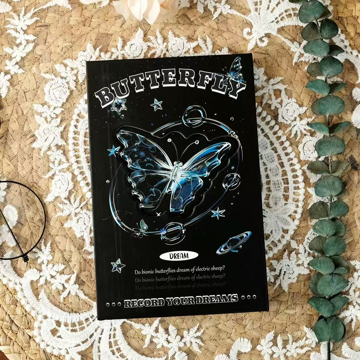 0607 Black butterfly journal