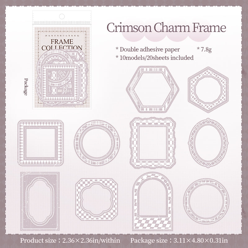 Frame collection die cut Solid Sticker -20Pcs each pack