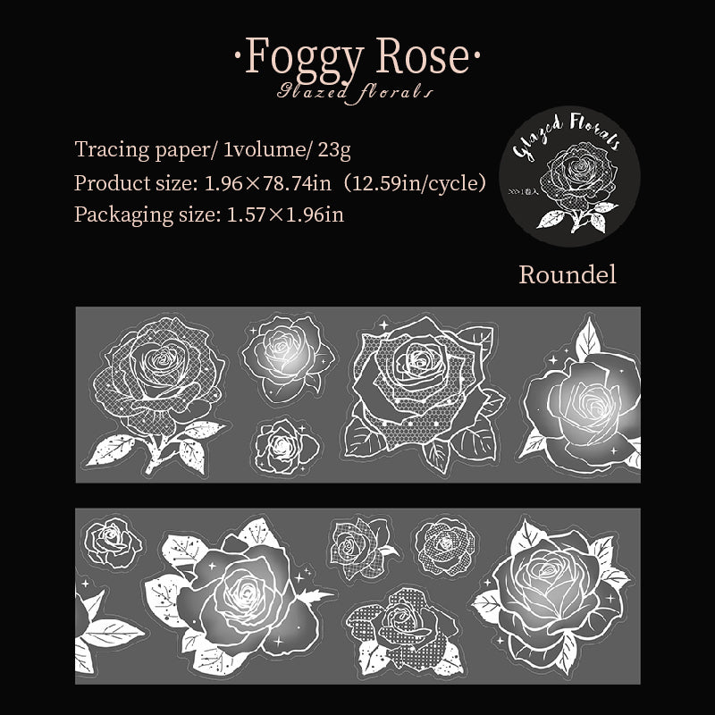 Glazed Floral Vellum paper Tape (5cm x 2m)
