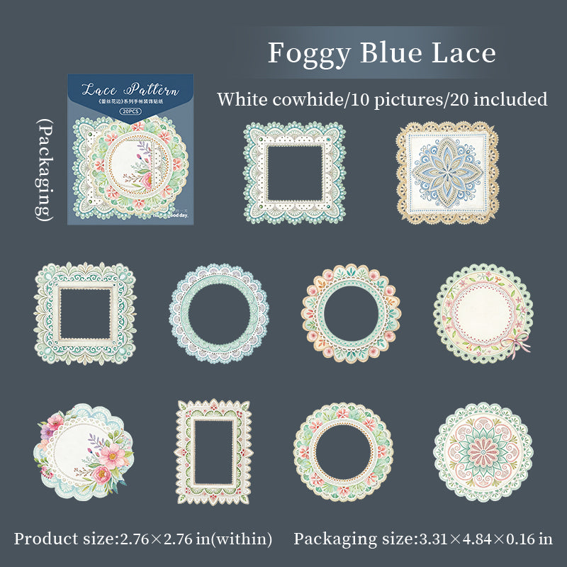 Lace border Solid Sticker -20Pcs each pack