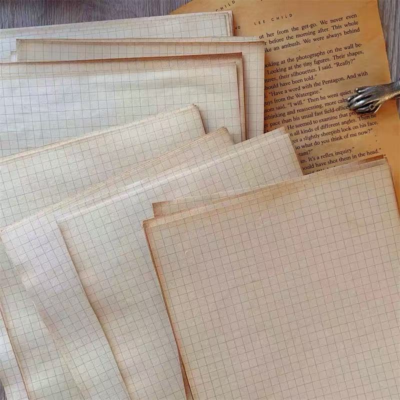 Vintage Grid Letter Paper -8Pcs each pack