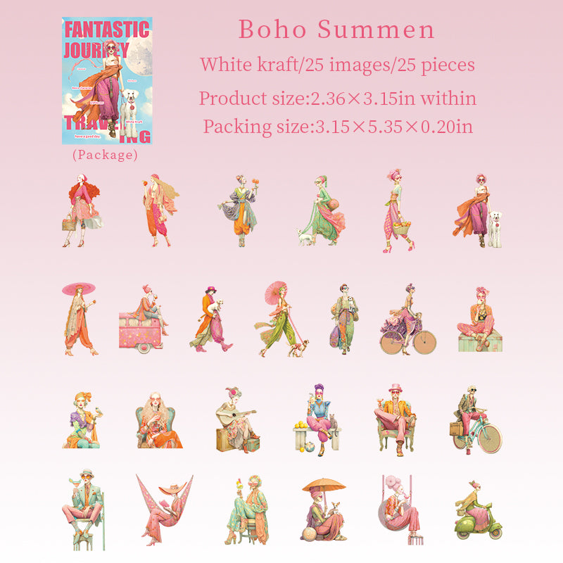 Fantasy journey Solid sticker -25Pcs each pack