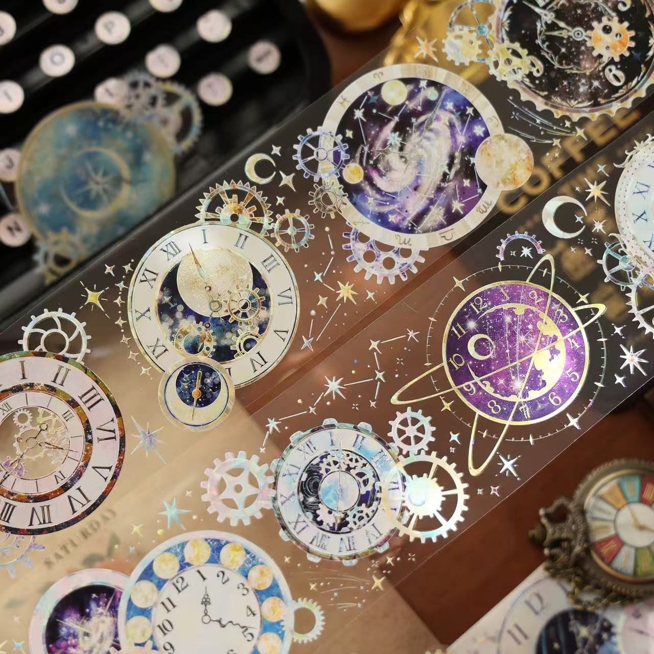Clock Gears Shell Gloss PET Tape (6 x 100 cm) 1 loop