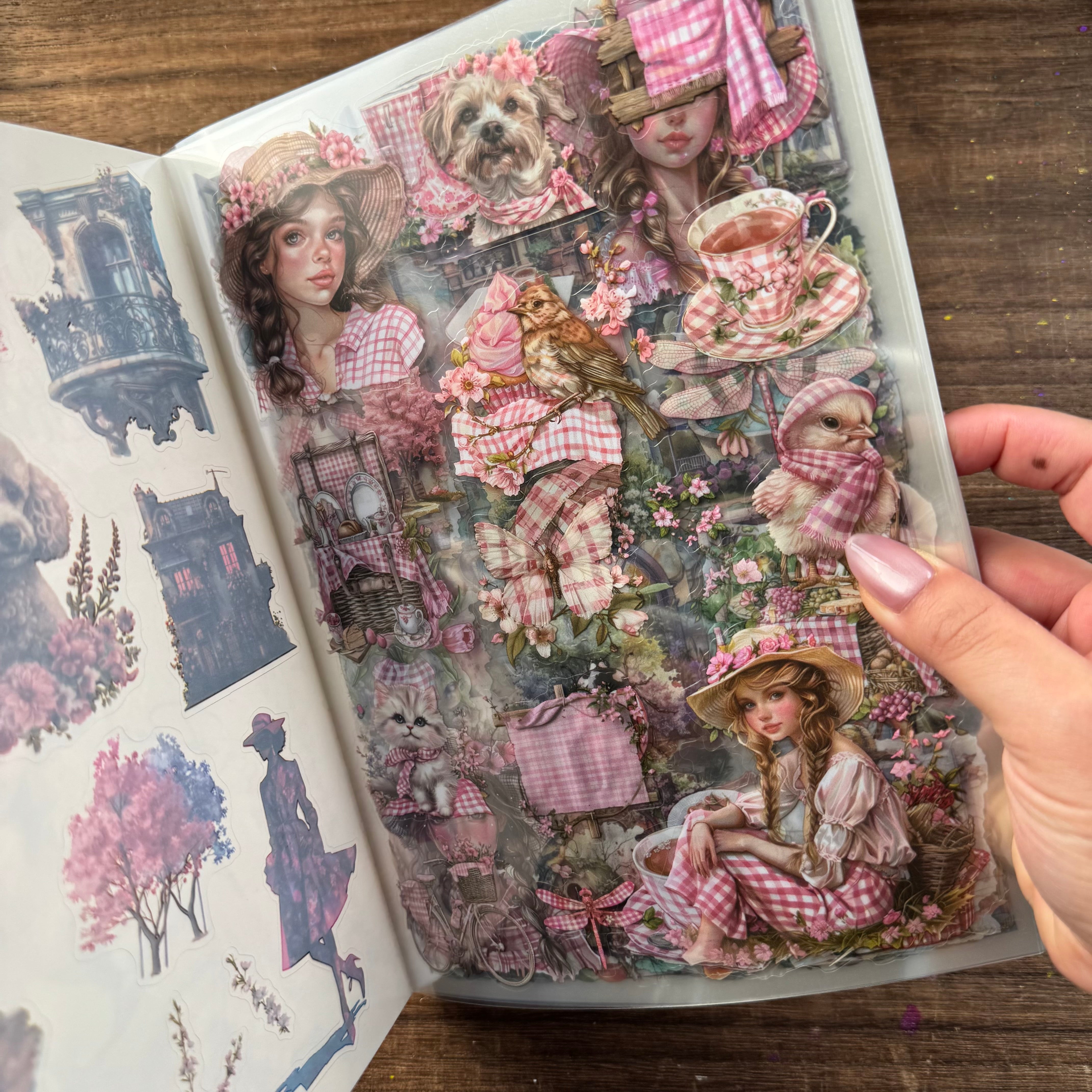 Flower sticker book PET+washi