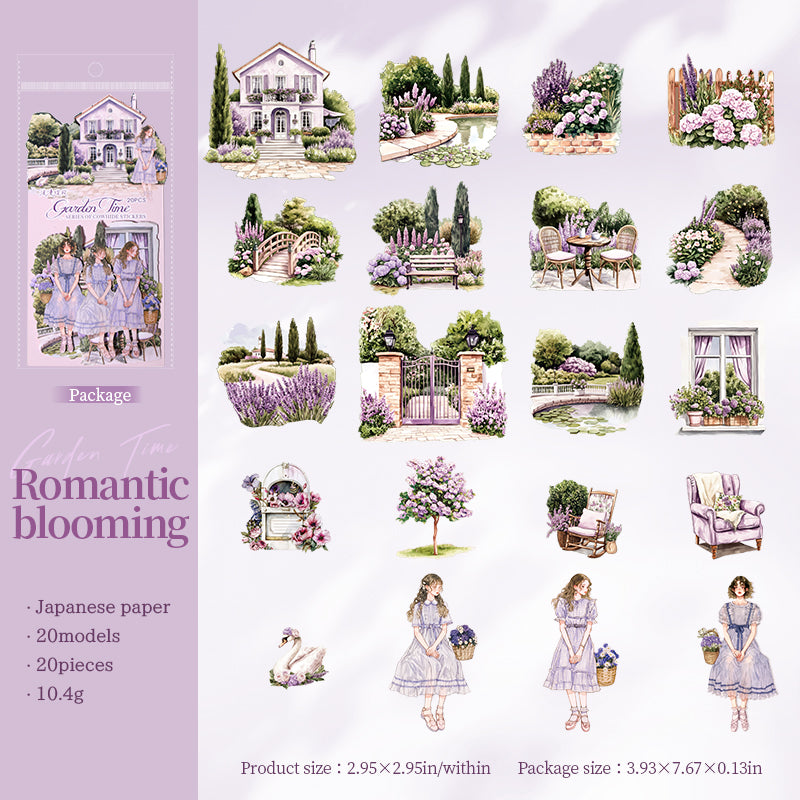 0621 Garden Time Washi Sticker -20Pcs each pack
