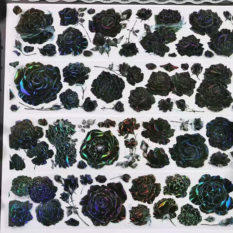 Black Velvet Rose Iridescent Glow PET Tape (6 x 100 cm) 1 loop