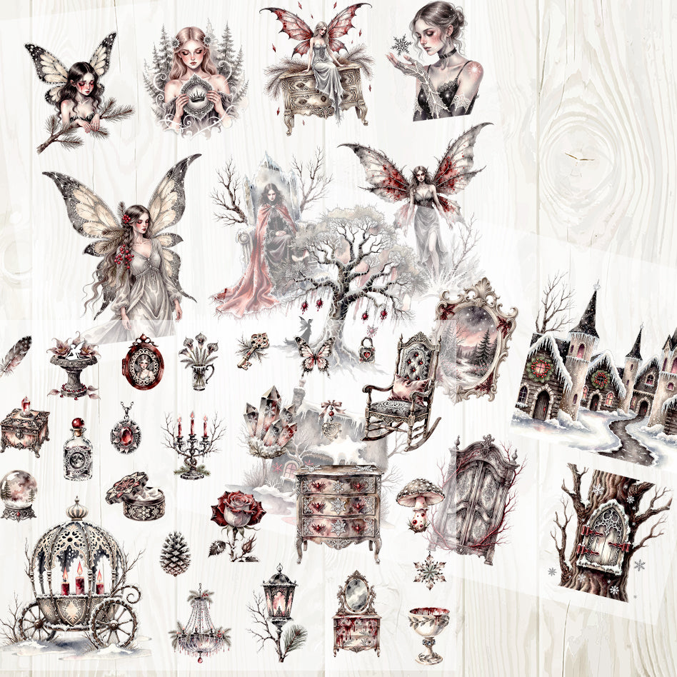 A4 Ice fairy matte PET pre-cut large sticker 1 pack 3 sheets