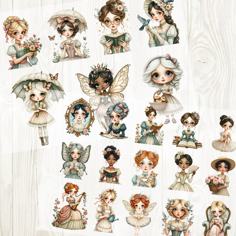 A4 Big-eyed doll matte PET pre-cut large sticker 1 pack 2 sheets