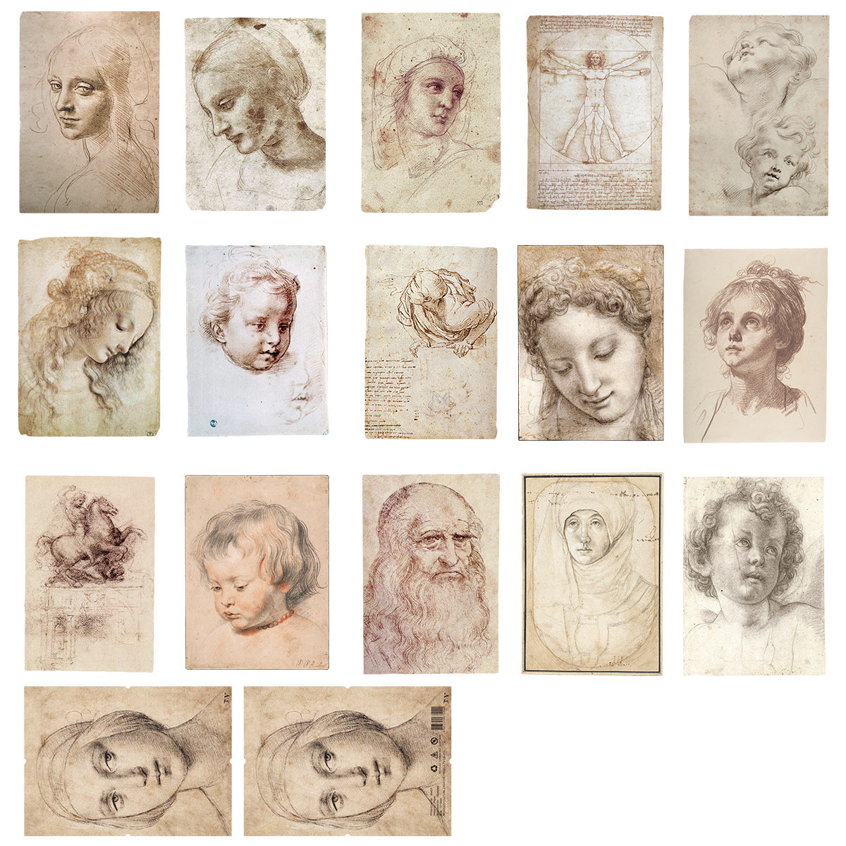 Vintage Distressed Material Paper -15Pcs each pack