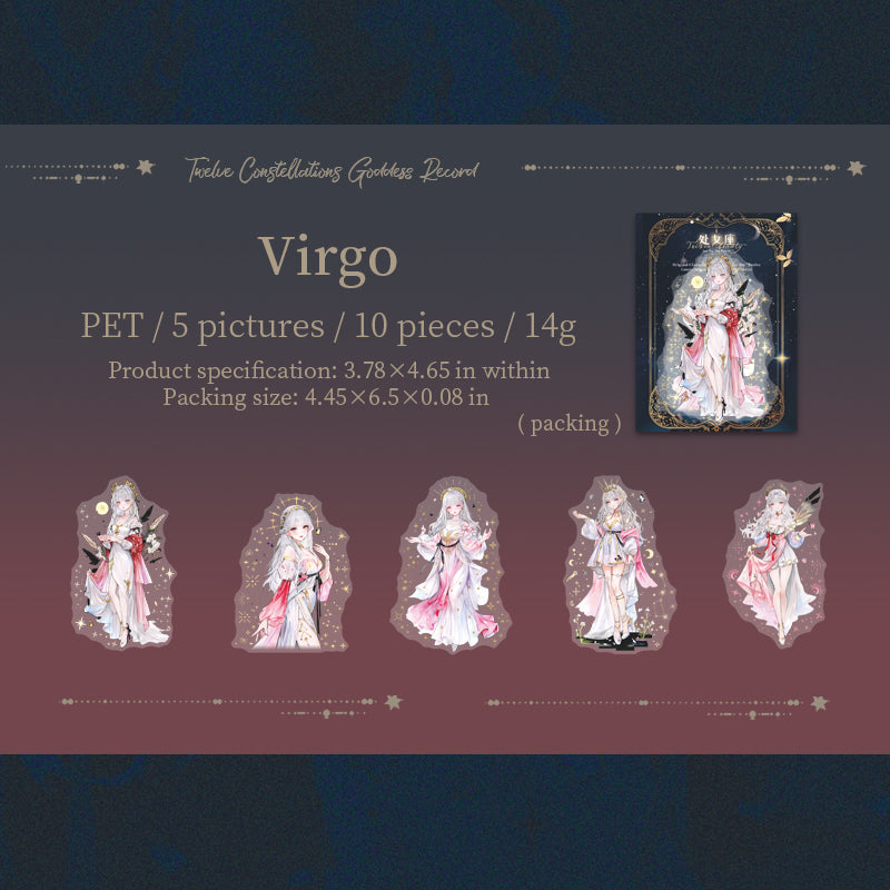 Zodiac PET sticker -10Pcs each pack