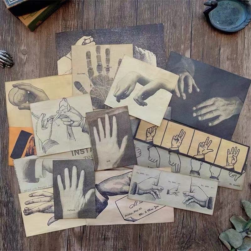 Vintage Gesture Poses Hand-Dyed Paper -16Pcs each pack