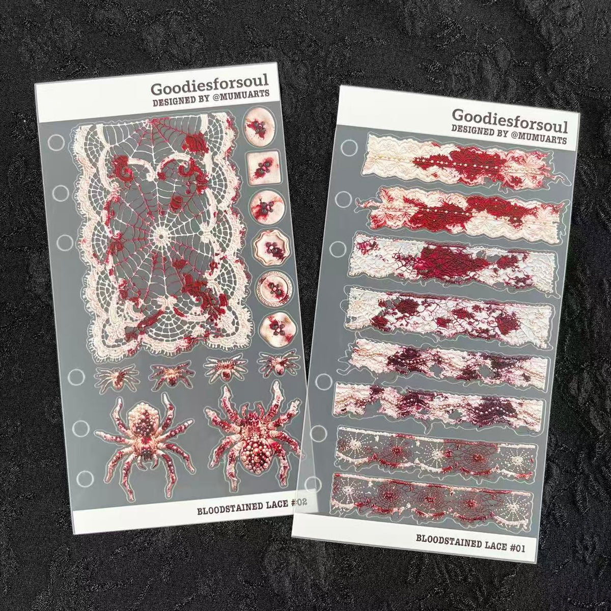 3D Bloodstained Lace PET Sticker