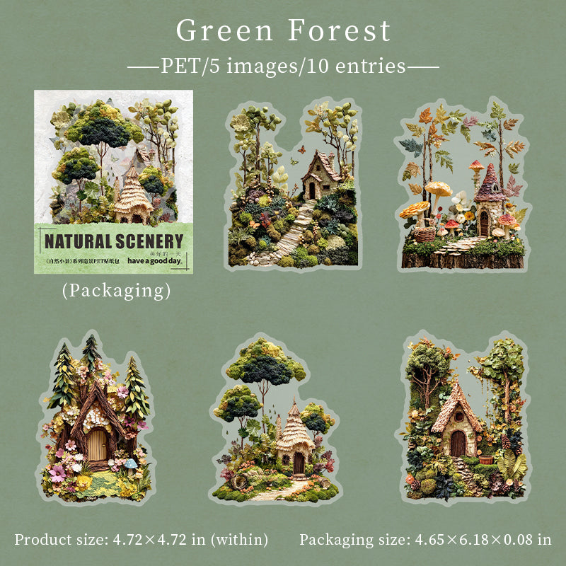 Natural Scenery PET Stickers -10Pcs each pack