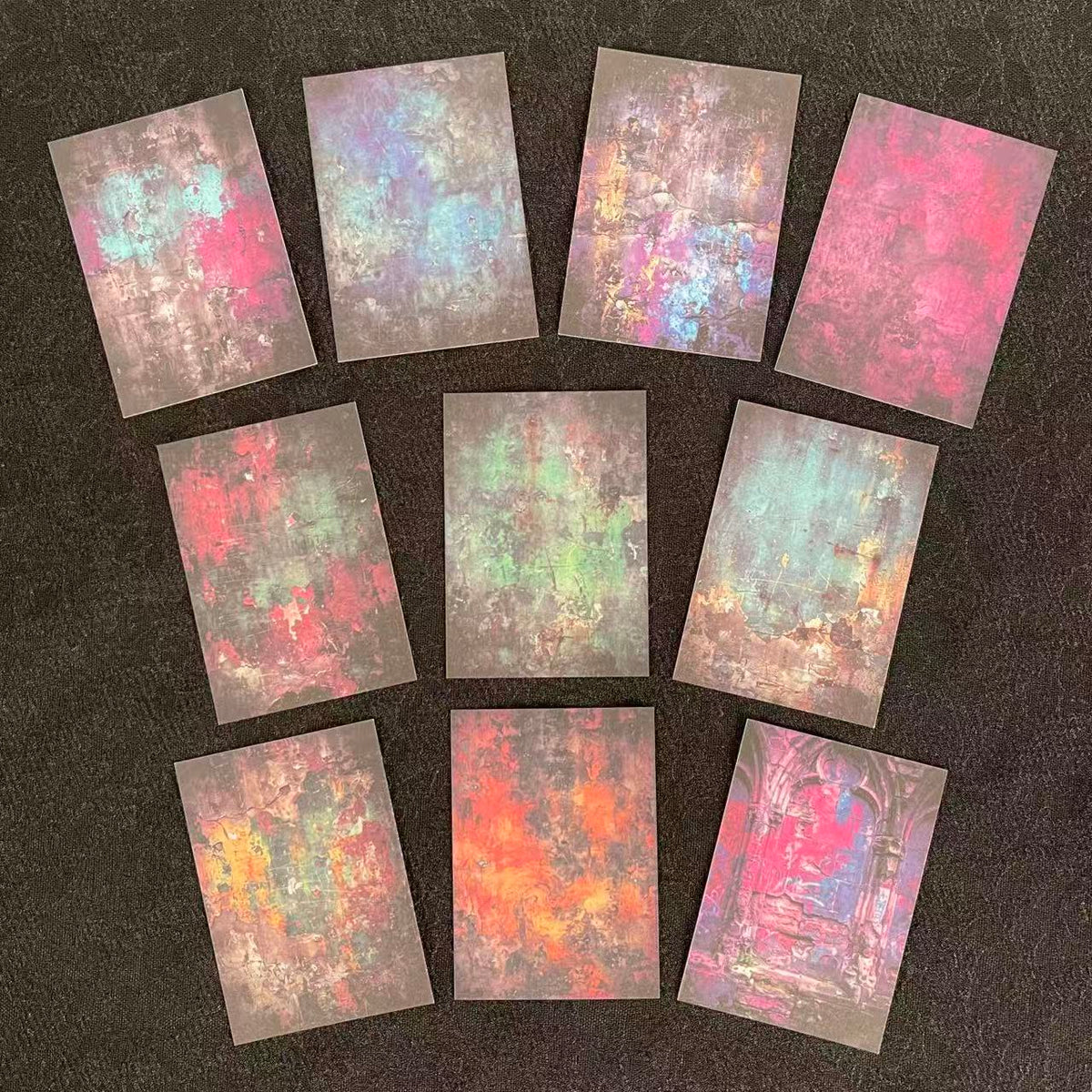 Gothic Grunge ATC Cards, Abstract Distressed Backgrounds, 1 pack 10pcs 2.5x3.5 inch