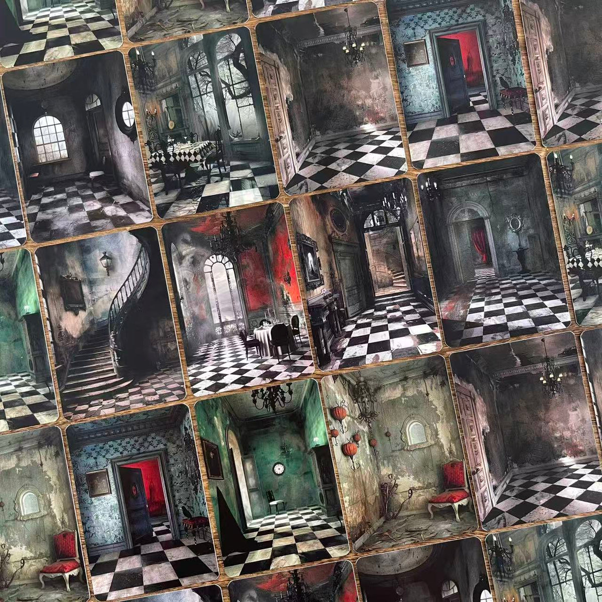 Gothic Rooms background ATC cards 1 pack 10pcs 2.5*3.5 inch