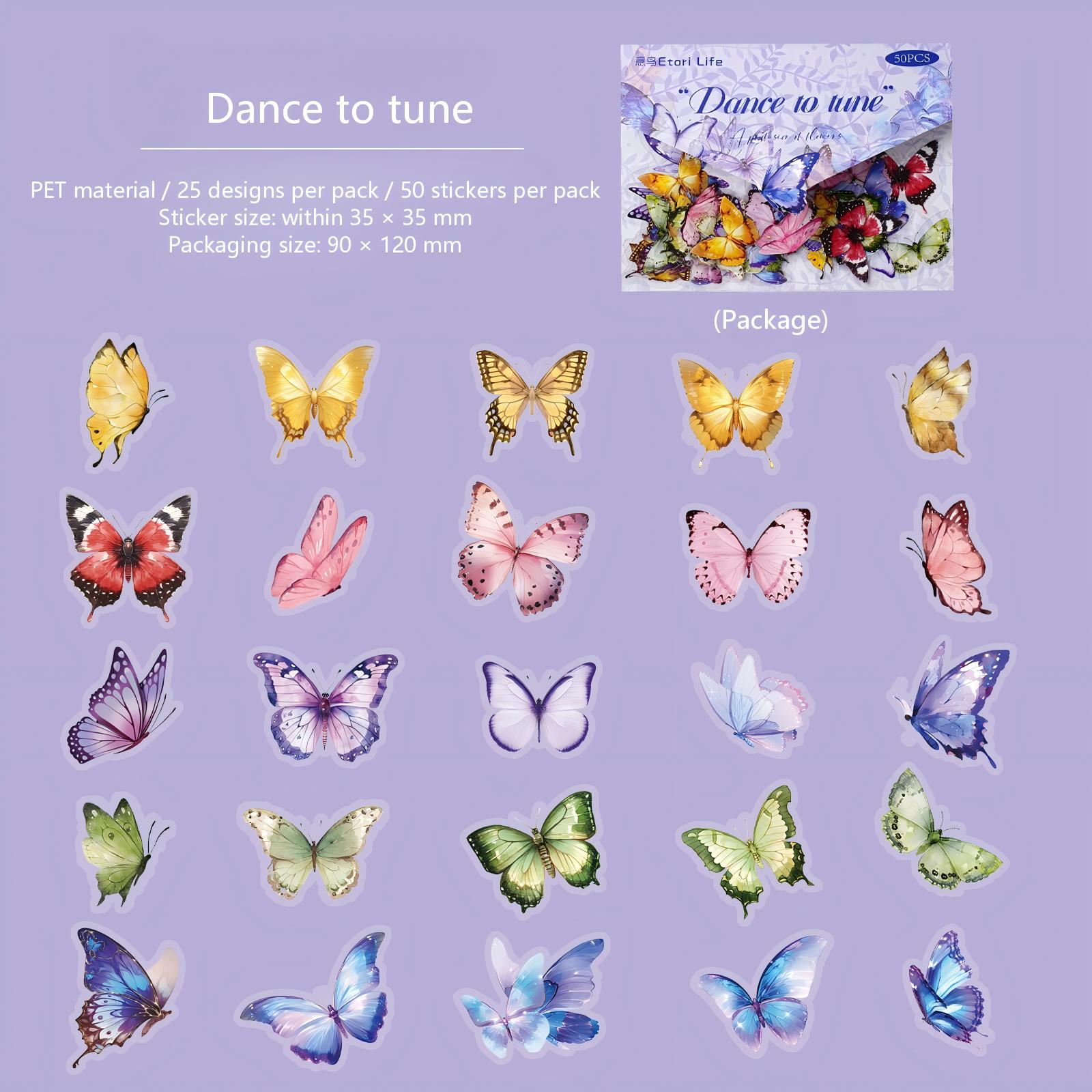 Flower theme PET sticker -50Pcs each pack