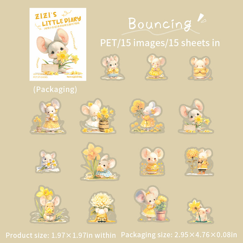 Hamster PET sticker -15Pcs each pack