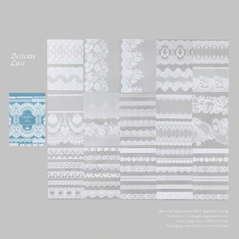 Lace PET sticker book -30Pcs each pack