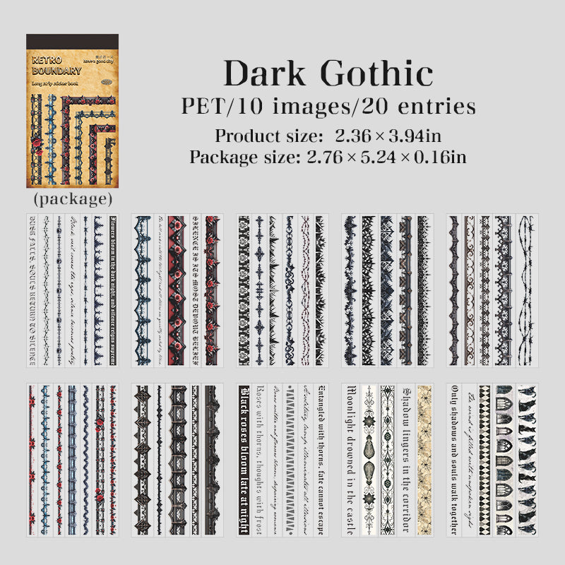 Vintage Boundary PET sticker Book -20Pcs each pack