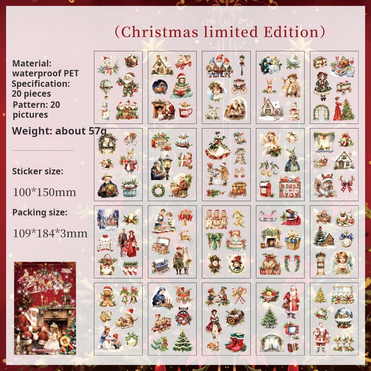 Christmas PET Sticker Book -20Pcs each pack