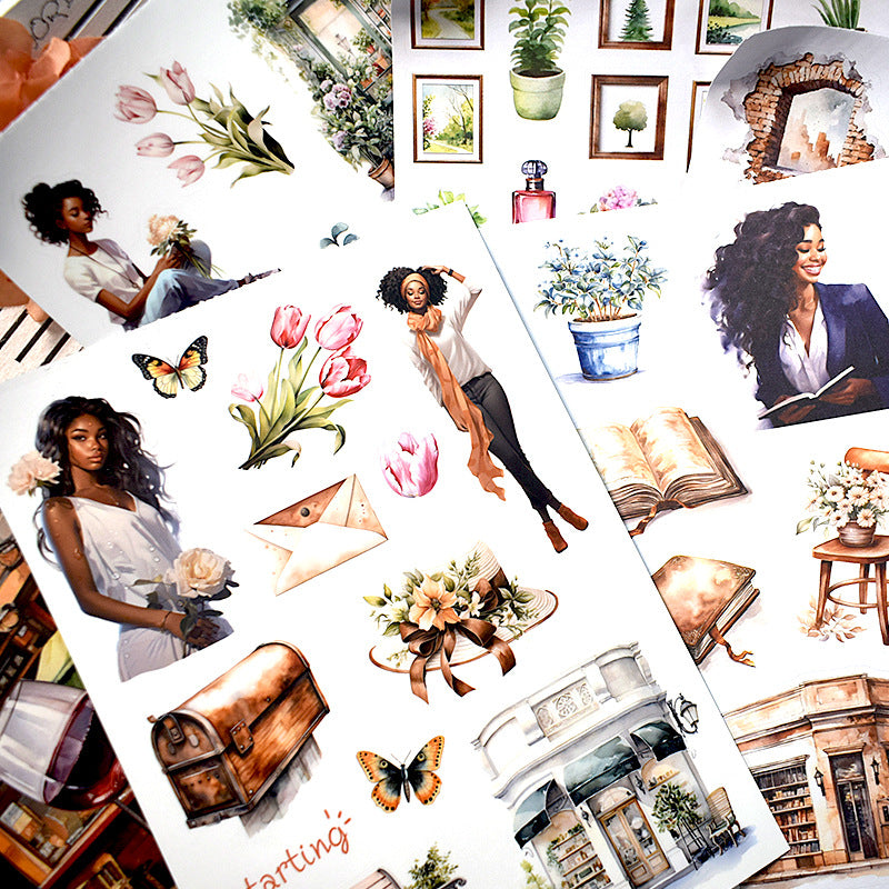 S-553- Sound of wind flower color Sticker Book -20Pcs each pack