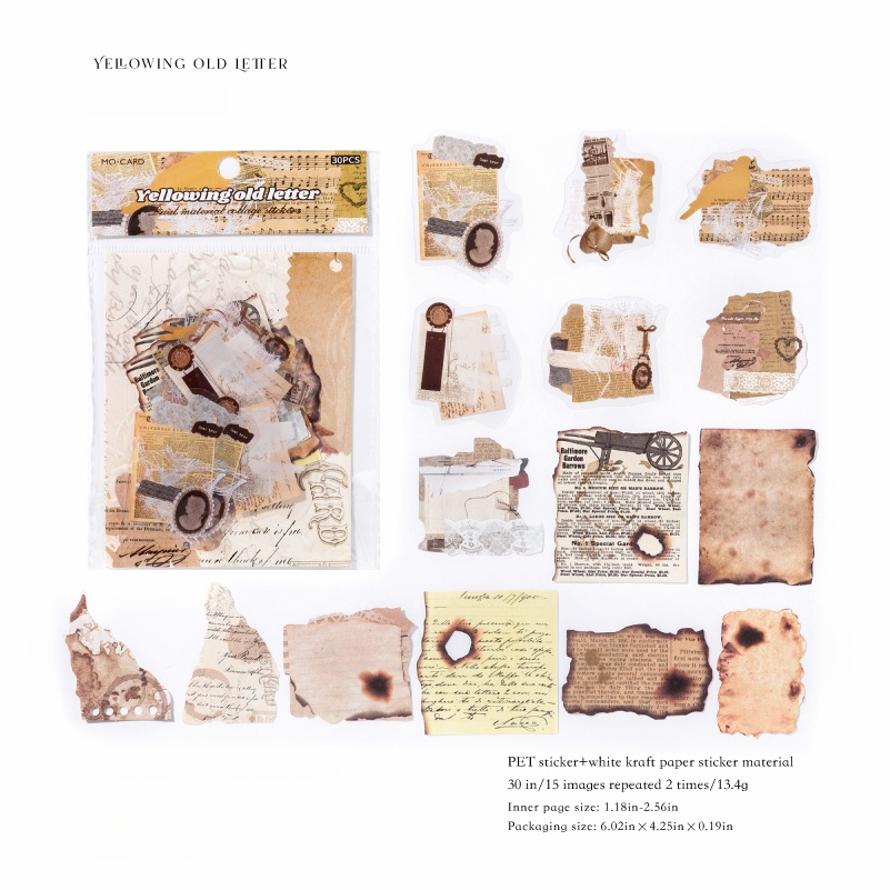 Collage PET & Solid sticker -30Pcs each pack