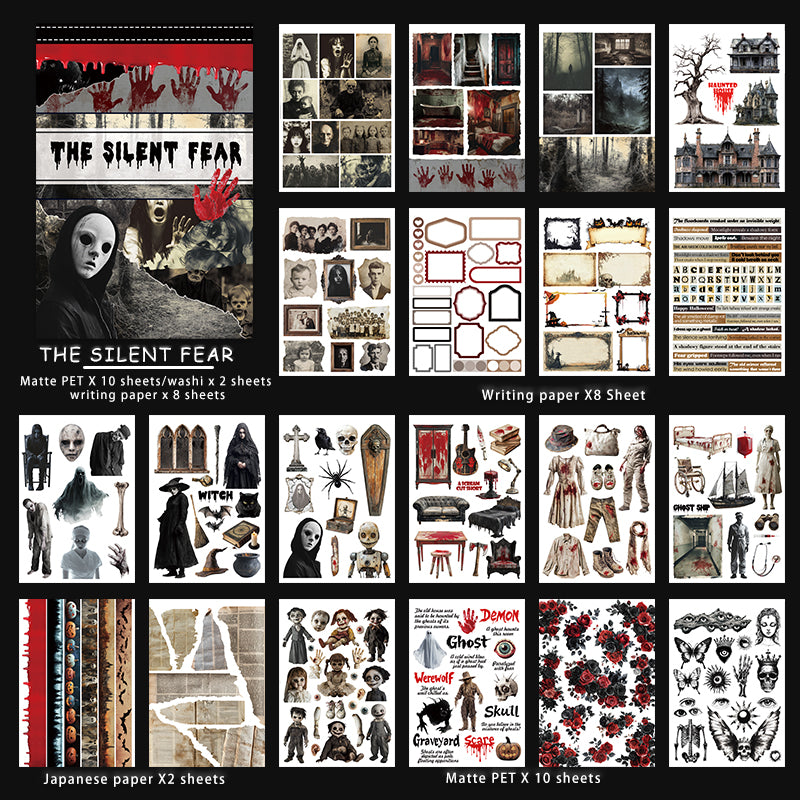 The Silent Fear sticker book design 2