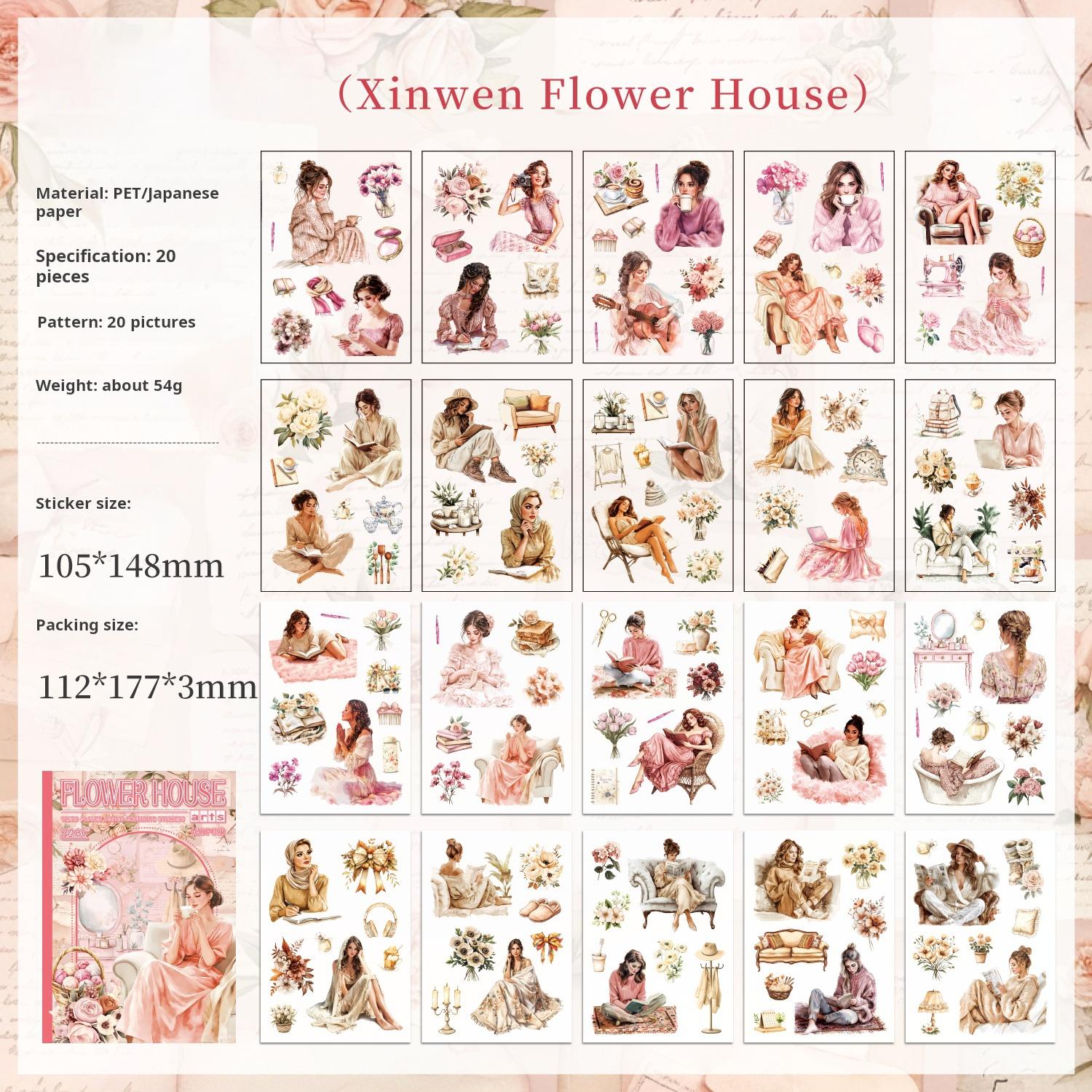 Flowers and girls Sticker Book -20Pcs each pack