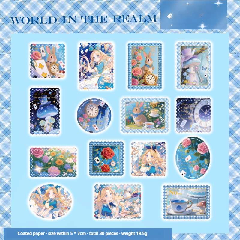 0706 Alice stamp sticker -30Pcs each pack