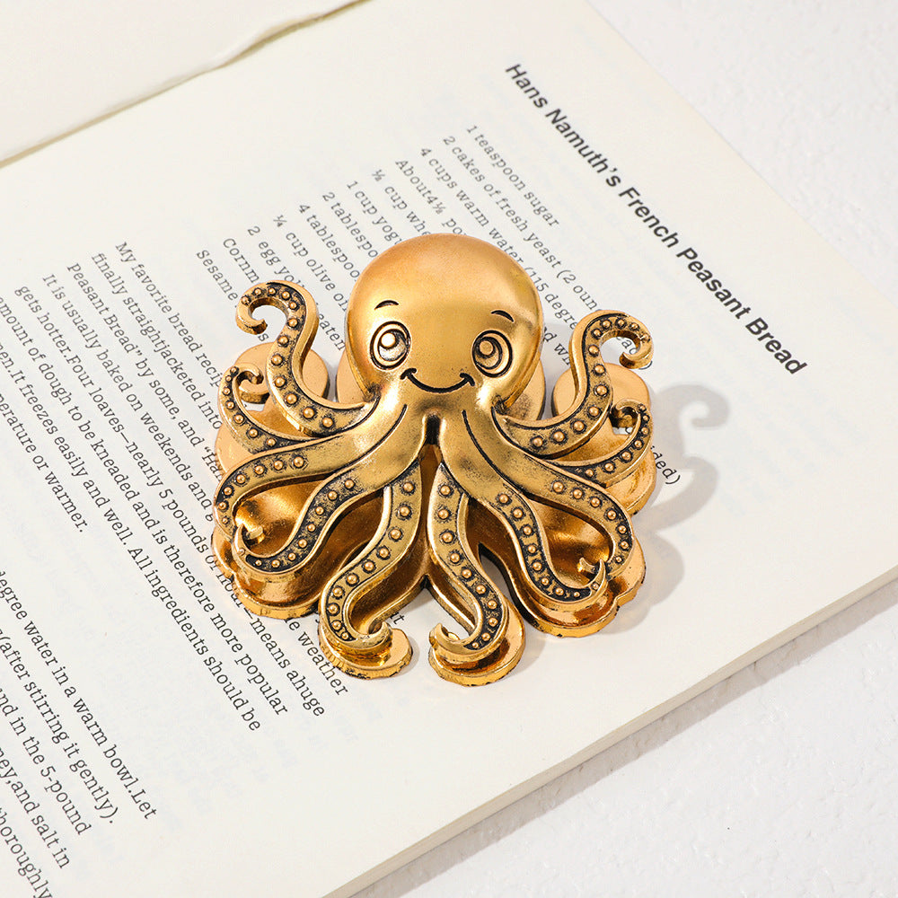 0917 Vintage metal octopus clip