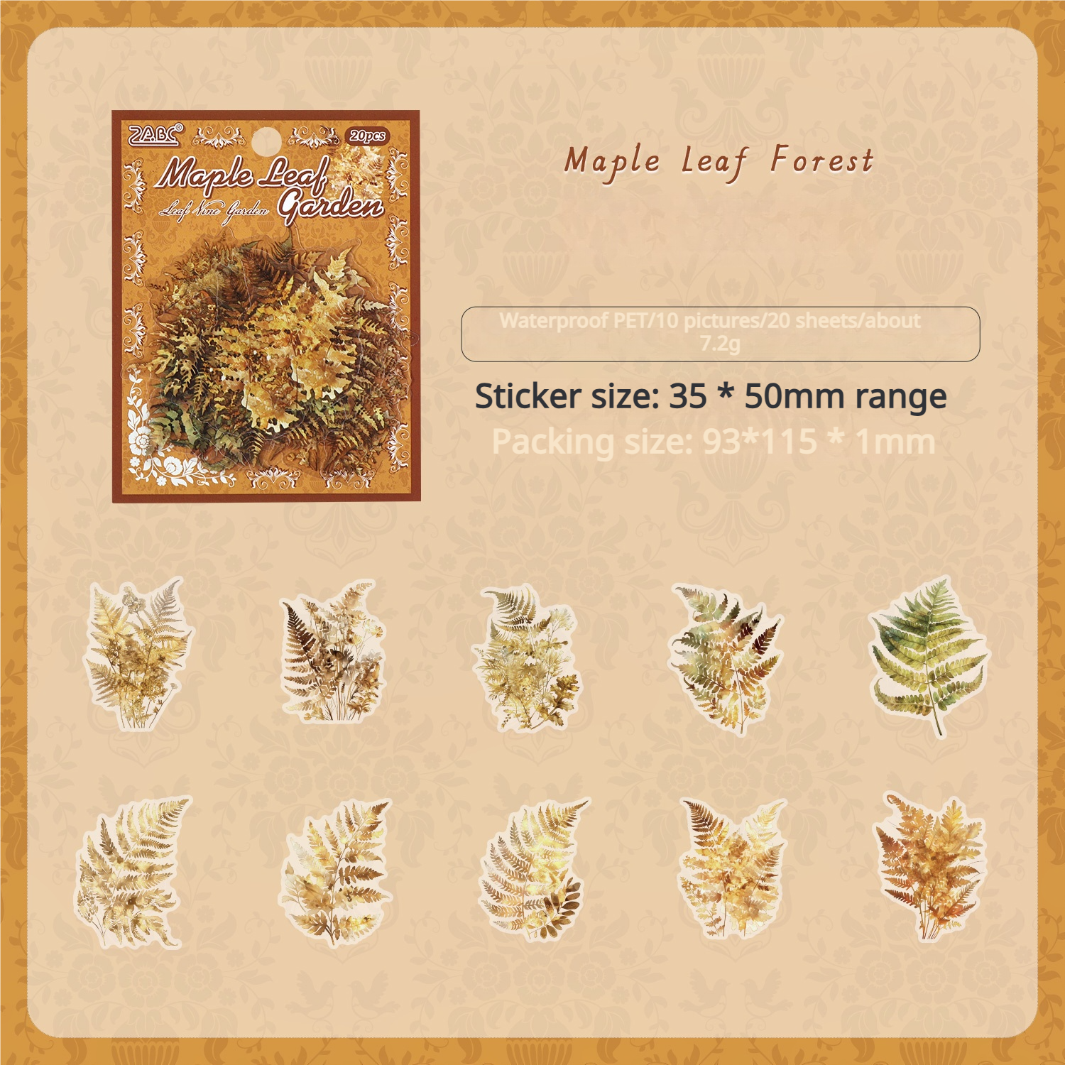 0703 Potted plants PET sticker -20Pcs each pack