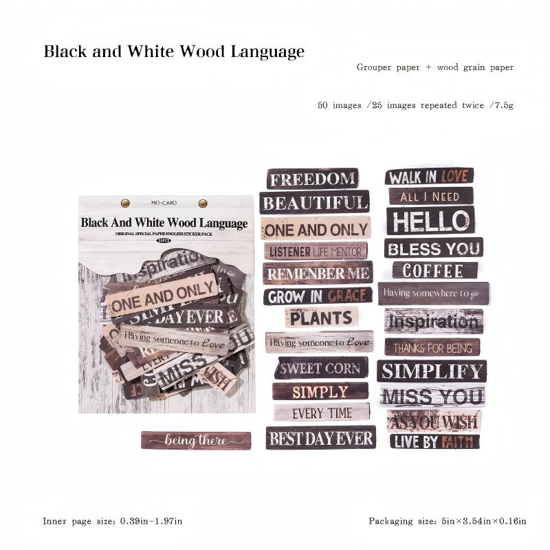 English Solid sticker -50Pcs each pack