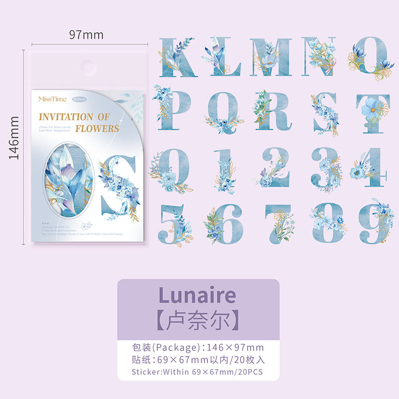 0310 Lnvitation of Flowers Series Sticker -20Pcs each pack