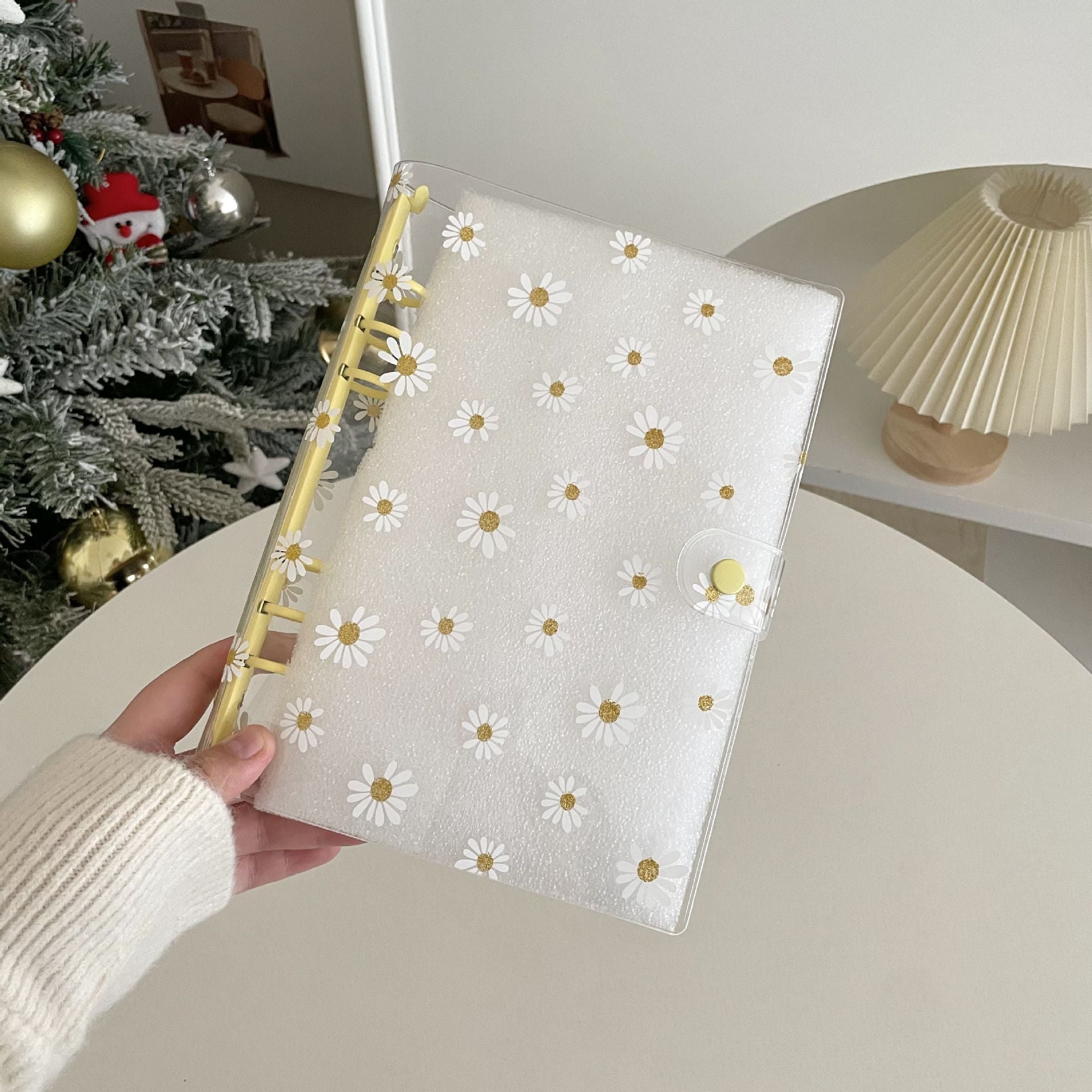 A5 Daisy clear binder with button *not contain insert pages