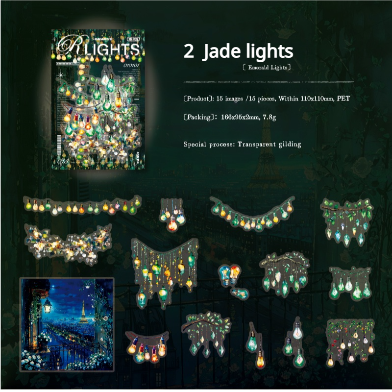 0709 Lights PET sticker -15Pcs each pack