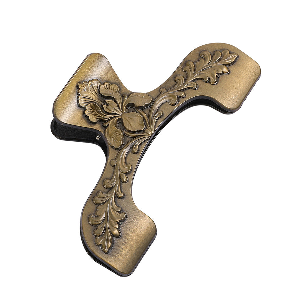 Vintage embossed pattern zinc alloy clip