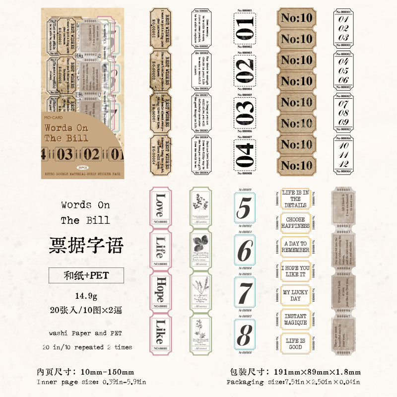 Time Trace Series Washi & PET Sticker -16Pcs each pack