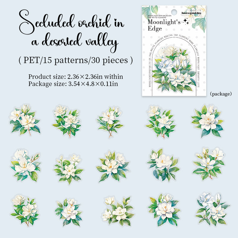 0503 Flower PET Stickers -30Pcs each pack