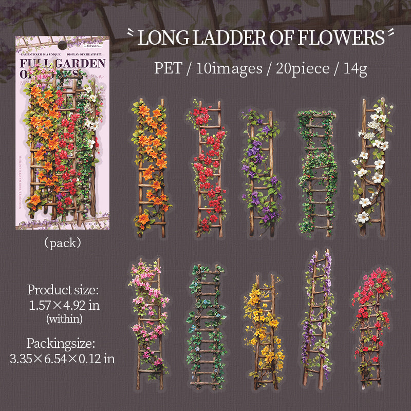 0517 Full garden of books Series PET Sticker -20Pcs each pack