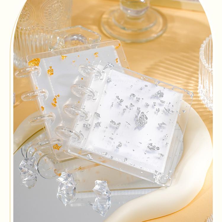 0604 Gold / Silver foil clear ATC storage book
