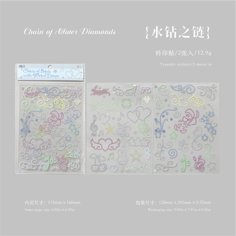 Crystal transfer, rub on sticker -2Pcs each pack