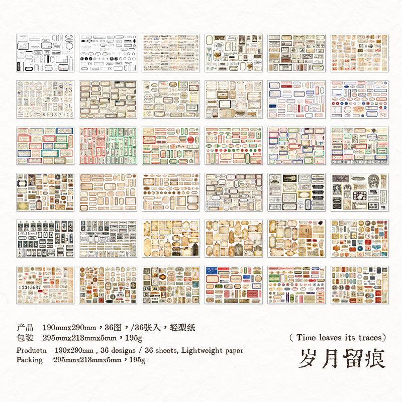 Old Time Specimens Paper Book -36Pcs each pack